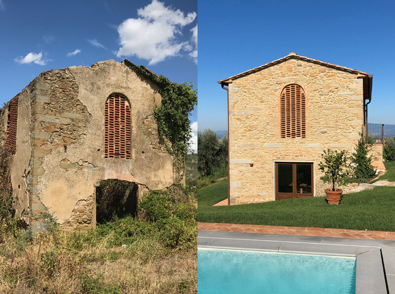 tuscan farm house restored - before and after